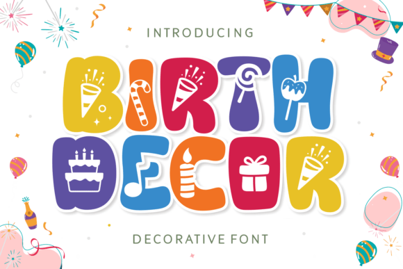 Birth Decor: A Festive Display Font for Makers