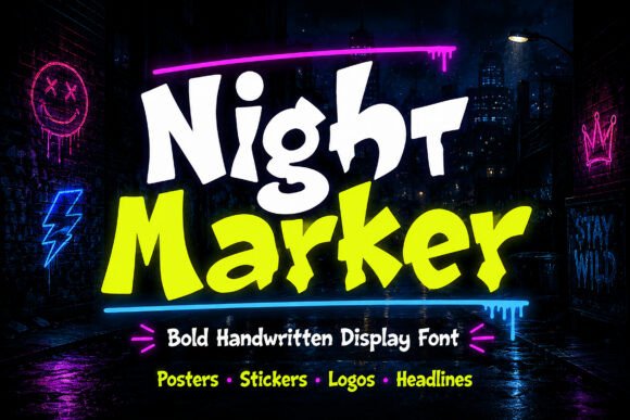 Night Marker Font for Bold Web Headlines